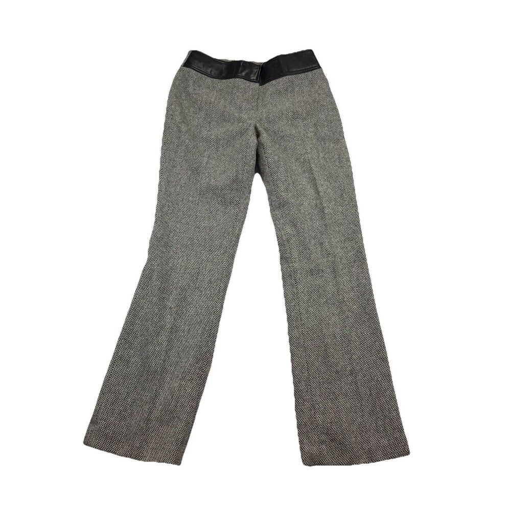 Vintage Willie Smith Wool Dress Pants Womens 4 Gray Leather Waist Lined Italy